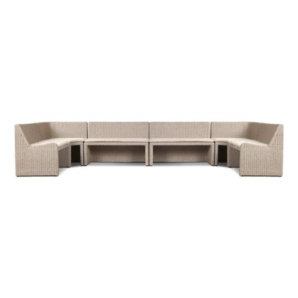 Product Image 1 for Senna Outdoor Dining Banquette U Shape - Vintage White from Four Hands
