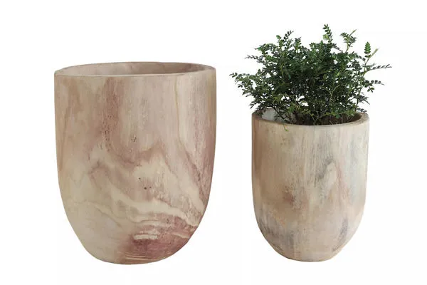 Product Image 2 for Rounded Paulownia Pot Set from Creative Co-Op