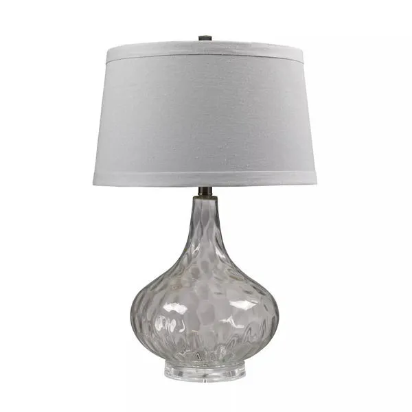 Product Image 1 for Clear Water Glass Table Lamp With White Linen Shade from Elk Home