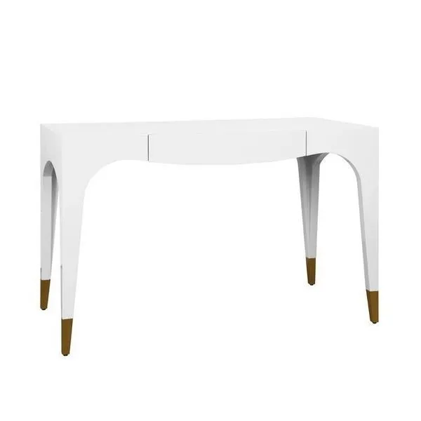 Product Image 2 for Tapered Leg, One Drawer Desk With Antique Brass from Worlds Away