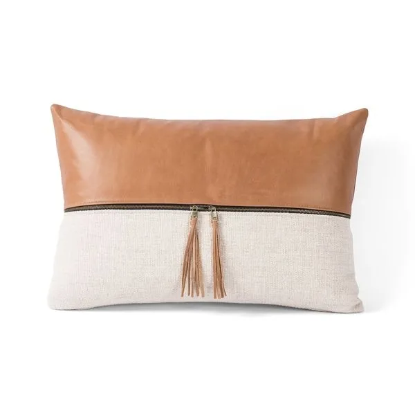 Product Image 4 for Leather & Linen Pillow from Four Hands