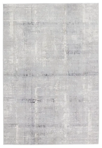 Lavato Abstract area rug in light gray and cream with an etched abstract pattern and soft gold accents