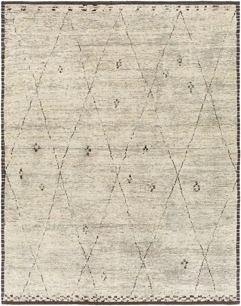 Product Image 1 for Khyber Hand-Knotted Global Wheat / Black Rug - 8' x 10' from Surya