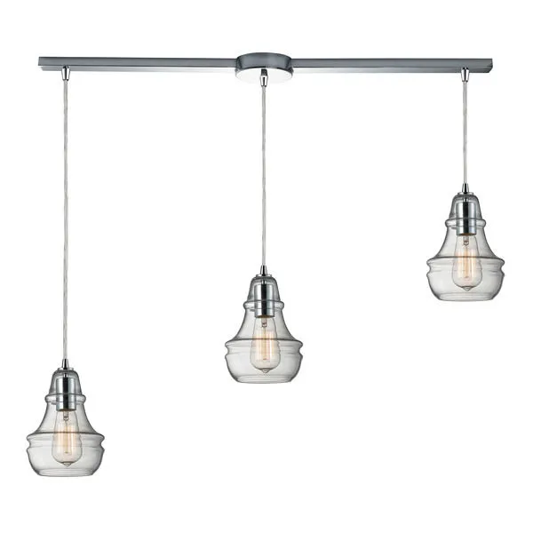 Product Image 2 for Menlow Park 3 Light Pendant In Polished Chrome from Elk Lighting