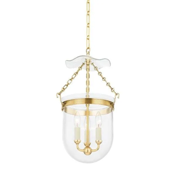 Product Image 1 for Rousham 3-Light Aged Brass Lantern from Hudson Valley