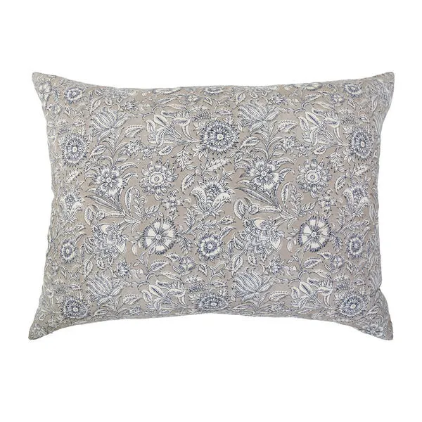 Product Image 1 for Brighton 28" x 36" Paisley Large Decorative Bed Pillow with Insert - Natural  /  Navy from Pom Pom at Home