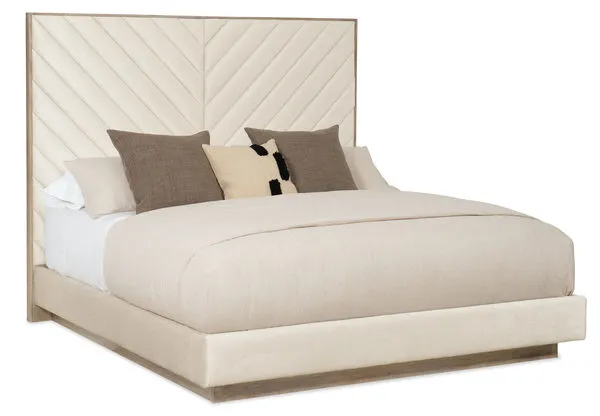 Product Image 1 for King Cream Fabric Modern Meet U In The Middle Bed from Caracole