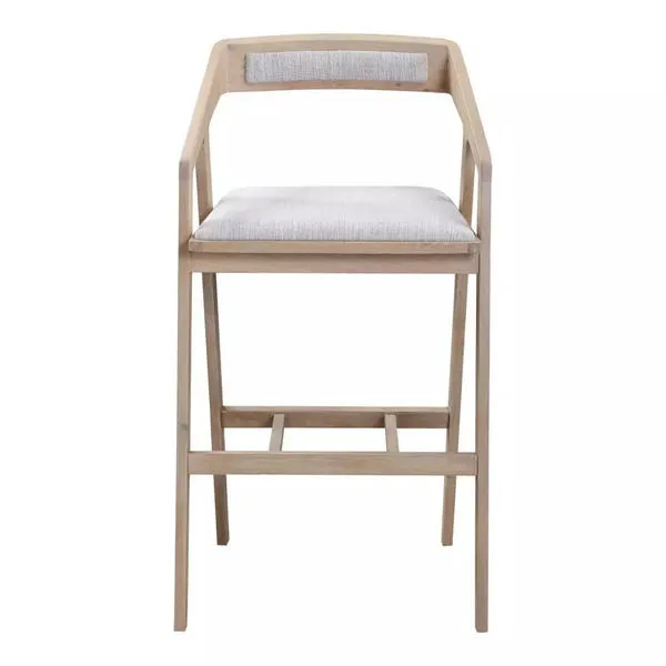 Product Image 2 for Padma Oak Bar Stool Light Grey from Moe's