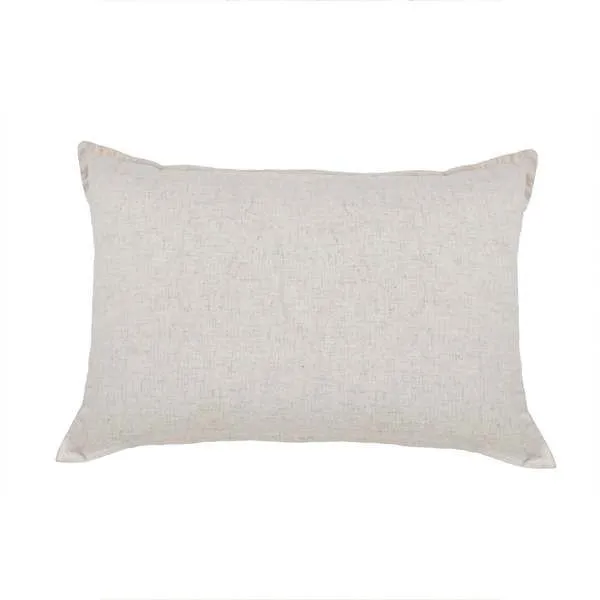 Rectangular Georgie Natural Sham Pillow in soft beige bamboo linen with a subtle textured weave.