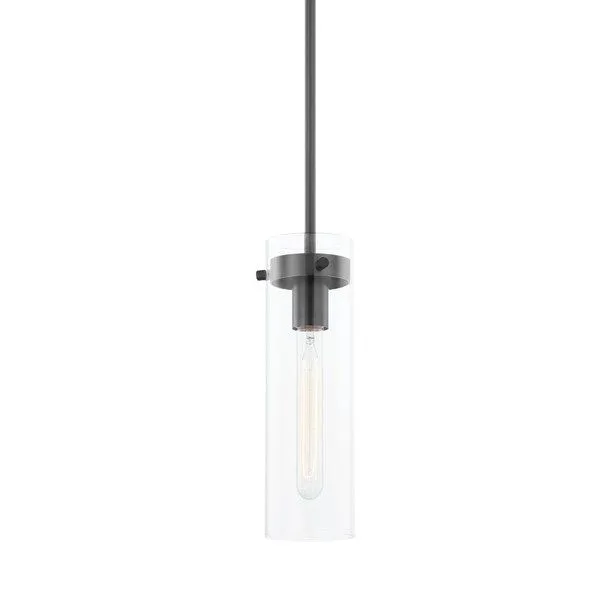 Product Image 1 for Haisley Small Bronze Clear Glass Cylinder Pendant Light from Mitzi