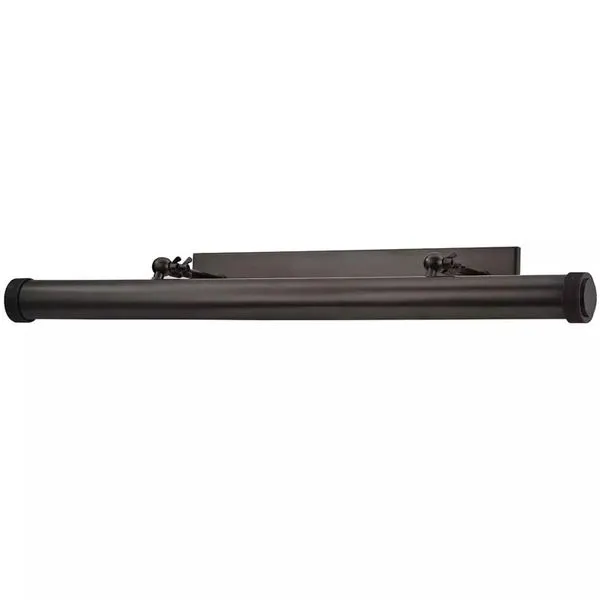 Ridgewood 4 Light Picture Light with black metal finish, tubular design featuring adjustable length and knurled control knobs
