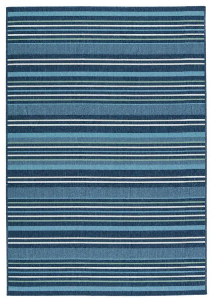 Product Image 4 for Elara Indoor/ Outdoor Striped Blue/ Green Rug from Jaipur 