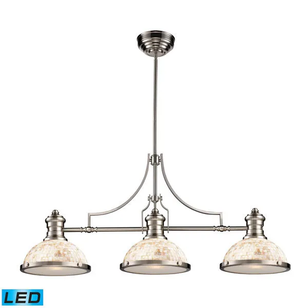 Product Image 2 for Chadwick 3 Light Island Light In Satin Nickel With Cappa Shell from Elk Lighting