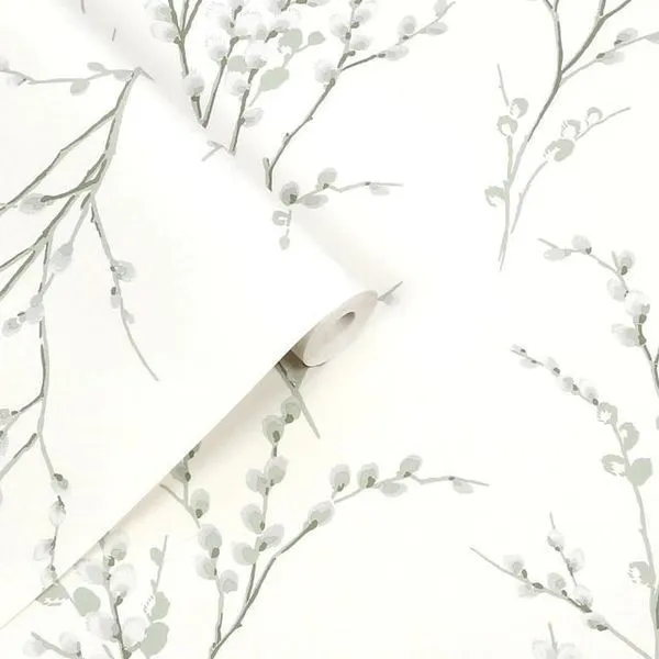 Product Image 1 for Laura Ashley Pussy Willow Sage Green Wallpaper from Graham & Brown
