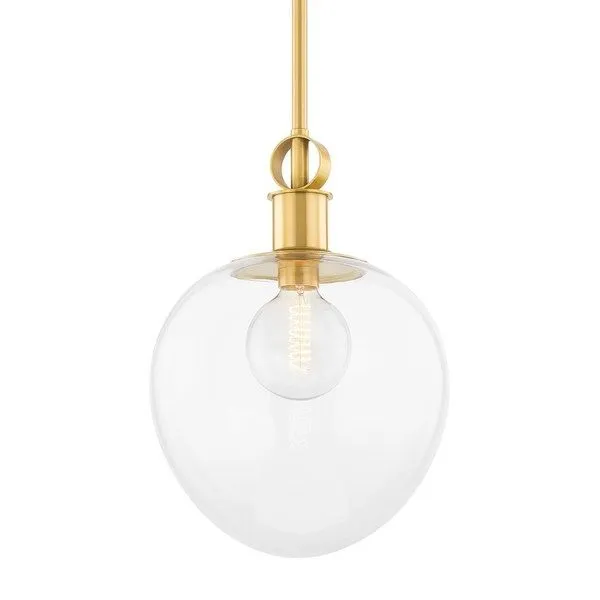 Product Image 1 for Anna Large Gold Oval Glass Pendant Light from Mitzi