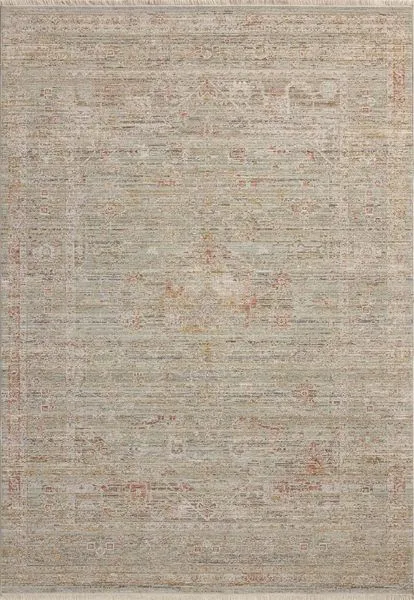 Vintage-inspired Ida Spa Sunrise rug with soft textured pile, subtle distressing, and earthy tones