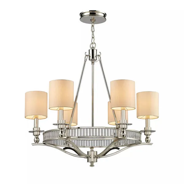 Product Image 2 for Braxton 6 Light Chandelier In Polished Nickel  from Elk Lighting