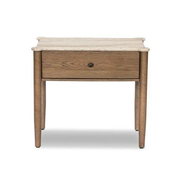 Product Image 1 for Joah Antique White Marble Nightstand from Four Hands