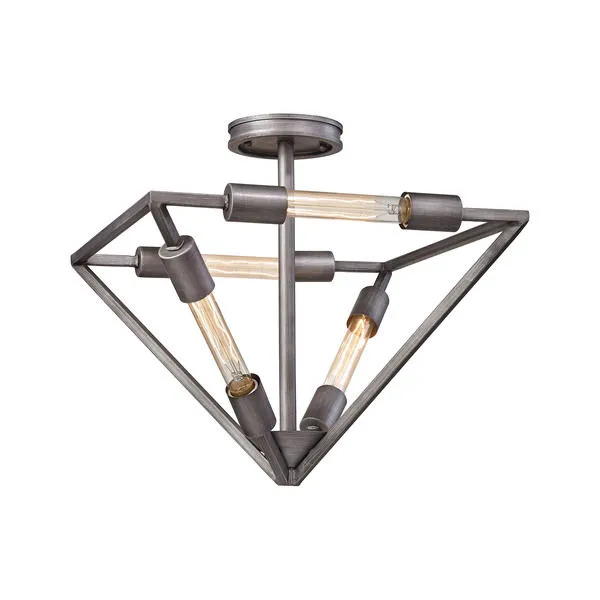 Product Image 1 for Laboratory 4 Light Semi Flush In Weathered Zinc from Elk Lighting