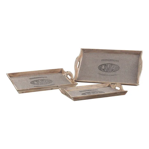Product Image 1 for Set Of 3 "Les Tulips" Linen Covered Trays from Elk Home
