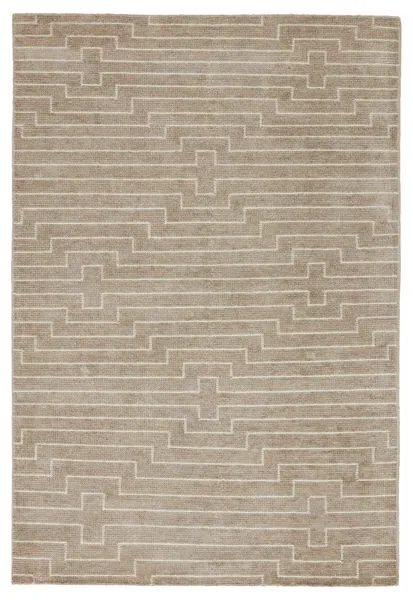 Product Image 3 for Alloy Handmade Striped Light Taupe/ White Rug from Jaipur 