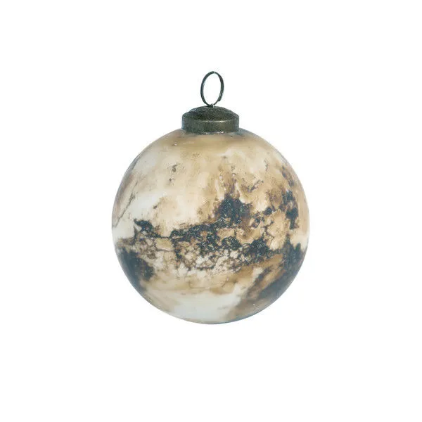Product Image 1 for Theo Brown Marble Pattern Medium Mercury Glass Ball Ornament, Set of 4 from Park Hill Collection