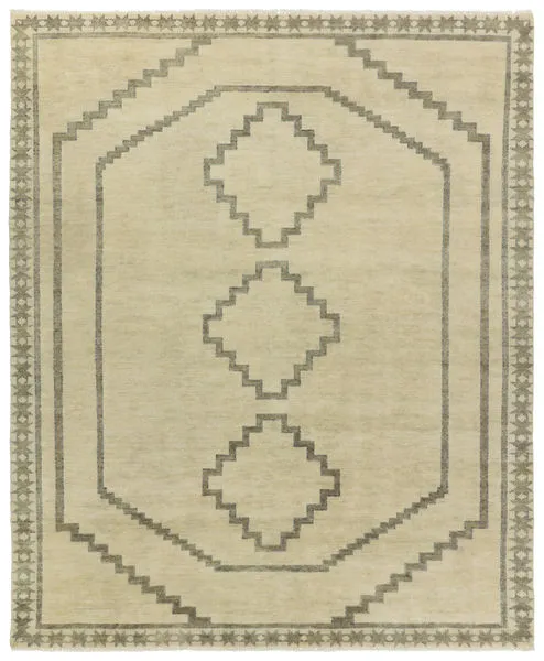 Product Image 1 for Paphos Hand-Knotted Medallion Green / Gray Rug 18" x 18" from Jaipur 