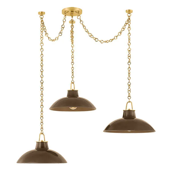 Product Image 1 for Pottersville Aged Brass / Ceramic Umber Crackle Chandelier from Hudson Valley