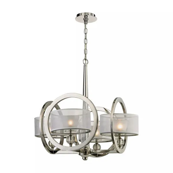 Product Image 1 for Corisande 4 Light Chandelier In Polished Nickel from Elk Lighting