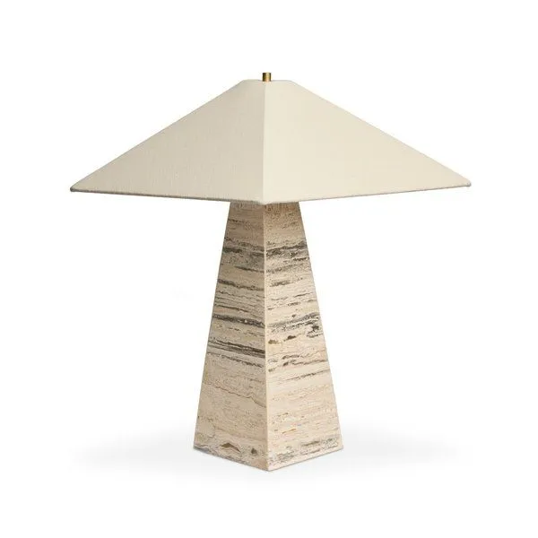 Product Image 1 for Andros White Travertine Table Lamp from Four Hands
