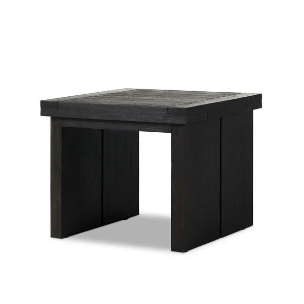 Black-finished oak Warby End Table with a minimalist square top and solid panel legs