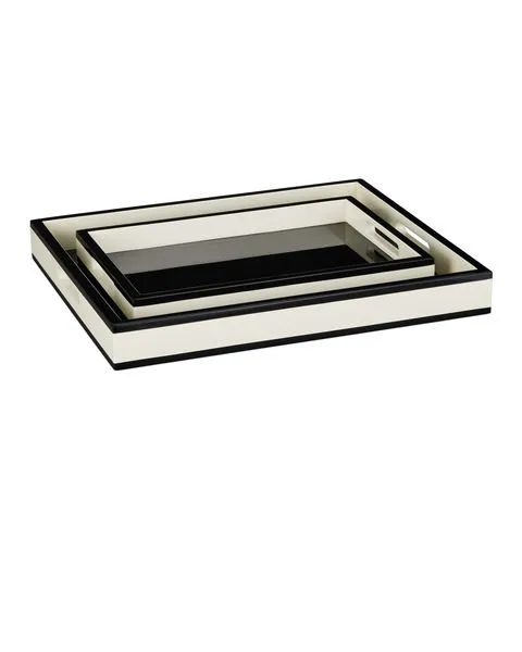Product Image 1 for Lacquer Tray Set of 2 from Currey & Company