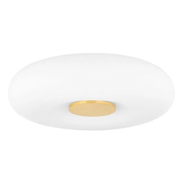 Product Image 1 for Imani 1-Light Modern Round Aged Brass Flush Mount from Mitzi