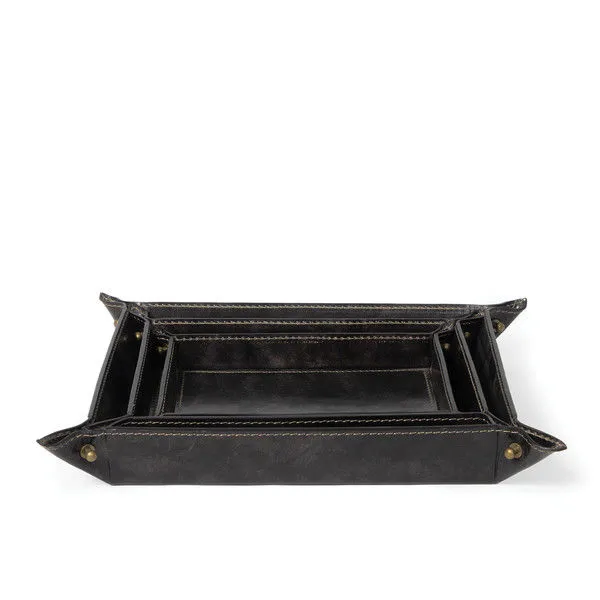 Product Image 1 for Derby Leather Tray Set - Black from Regina Andrew Design