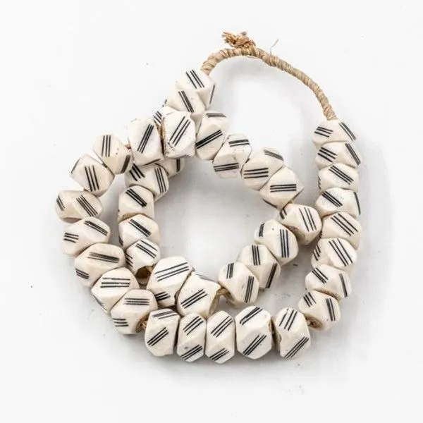 Product Image 3 for White Diamond Triple Lines Kenya Cow Bone Beads Per String from Legend of Asia