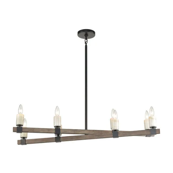 Product Image 3 for Stone Manor 8 Light Island Light In Aspen And Matte Black from Elk Lighting