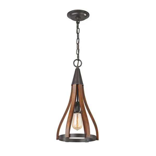 Product Image 1 for Wood Arches 1 Light Pendant In Oil Rubbed Bronze from Elk Lighting