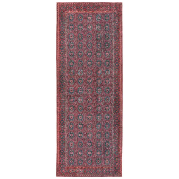 Product Image 1 for Kate Lester + Kalinar Damask Moroccan Dark Red/ Blue Rug - 18" Swatch from Jaipur 