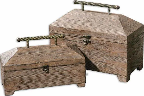 Product Image 1 for Uttermost Tadao Natural Wood Boxes, Set/2 from Uttermost