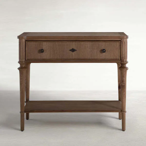 Product Image 1 for Andrea Oak Wood Nightstand - 1 Drawer, Antique Bronze from Gabby