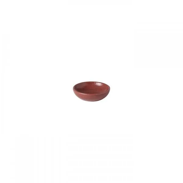 Round 7.5-inch Pacifica Butter Dish in vibrant cayenne red stoneware with smooth finish