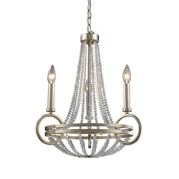 Product Image 2 for New York 3 Light Chandelier In Renaissance Silver from Elk Lighting