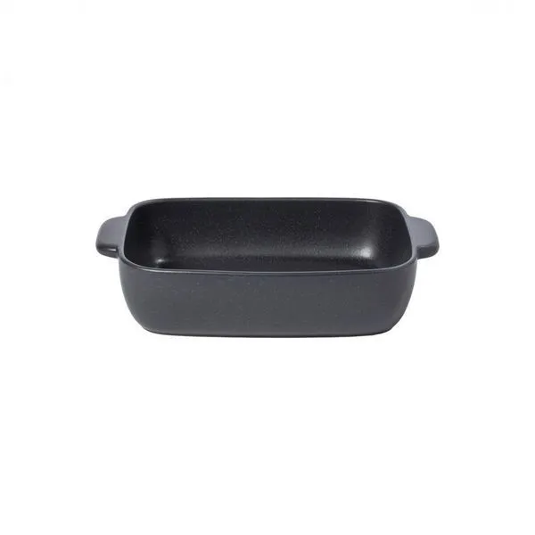 Seed grey rectangular stoneware baker with two small handles, suitable for casseroles and lasagnas