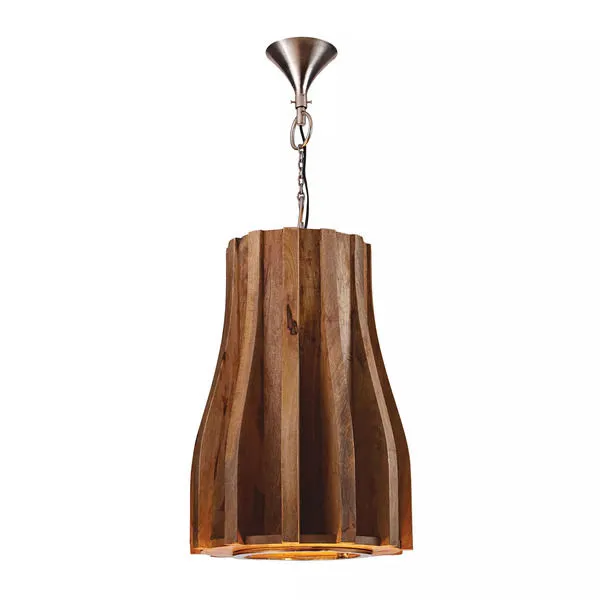 Product Image 1 for Retro 1 Light Pendant In Natural Mango Wood from Elk Home