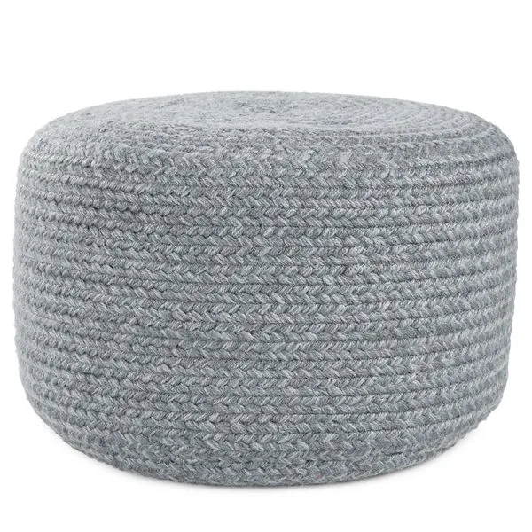 Product Image 4 for Grayton Indoor/ Outdoor Solid Heather Blue Cylinder Pouf from Jaipur