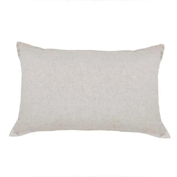 rectangular natural beige bamboo linen sham pillow with subtle textured weave