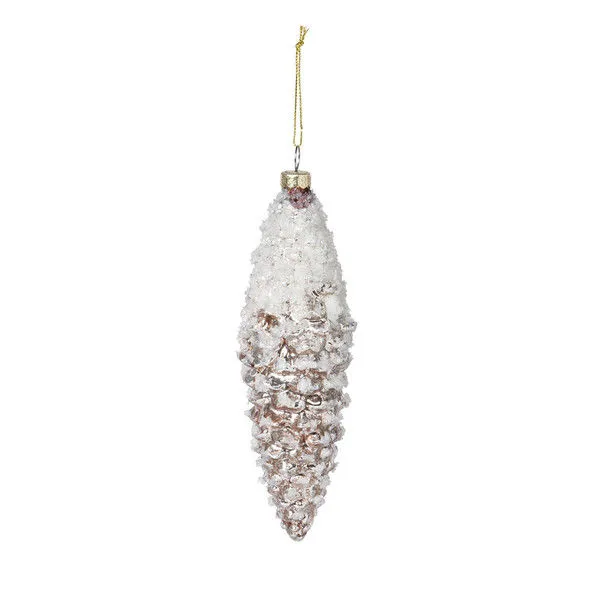 Product Image 1 for Isabelle Small Frosted Brown Pine Cone Glass Ornament, Set of 4 from Park Hill Collection