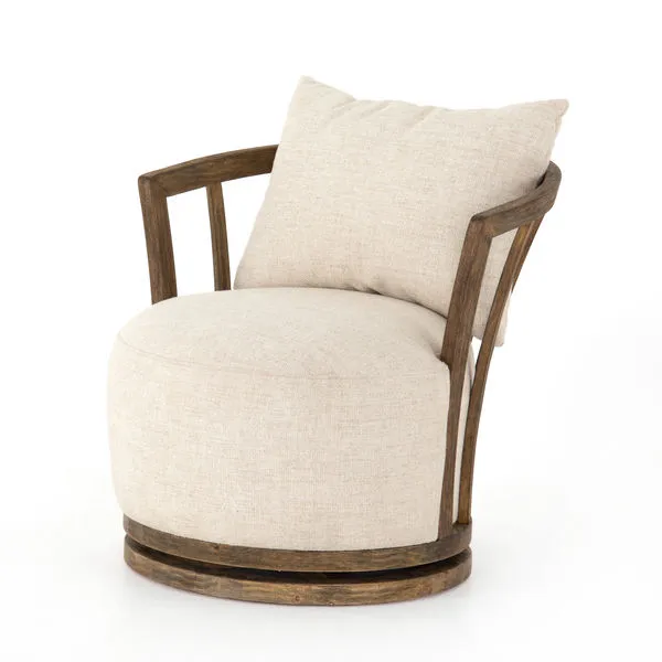 Product Image 6 for Hallie Swivel Chair Thames Cream from Four Hands