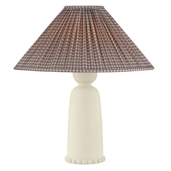 Product Image 1 for Rhea Table Lamp With Gingham Brown Shade from Mitzi
