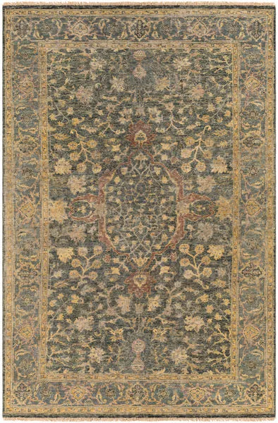 Product Image 1 for Anatolia Hand-Knotted Black / Olive Rug - 2' x 3' from Surya